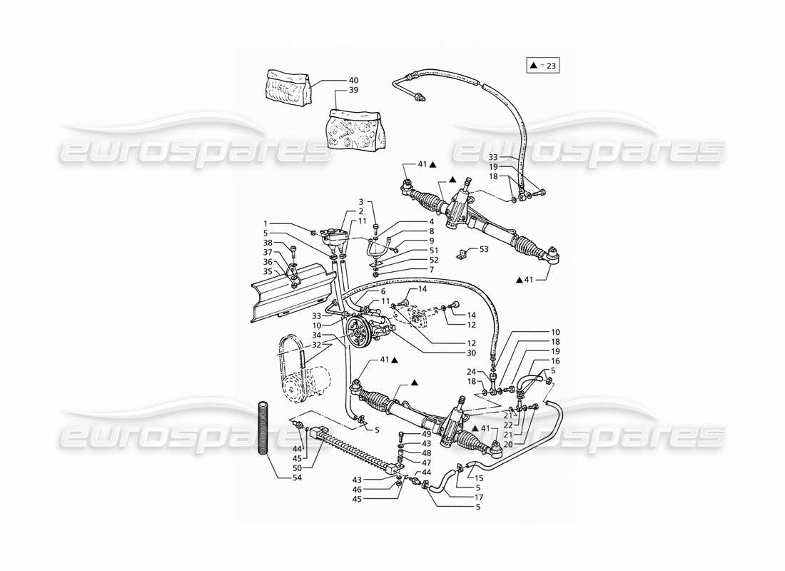 maserati ghibli 2.8 (abs) power steering system (lh drive rh drive) part diagram