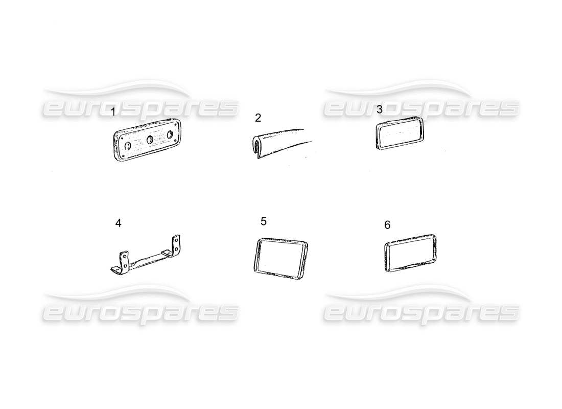 ferrari 250 gt (coachwork) garnitures de plaque d'immatriculation schéma des pièces