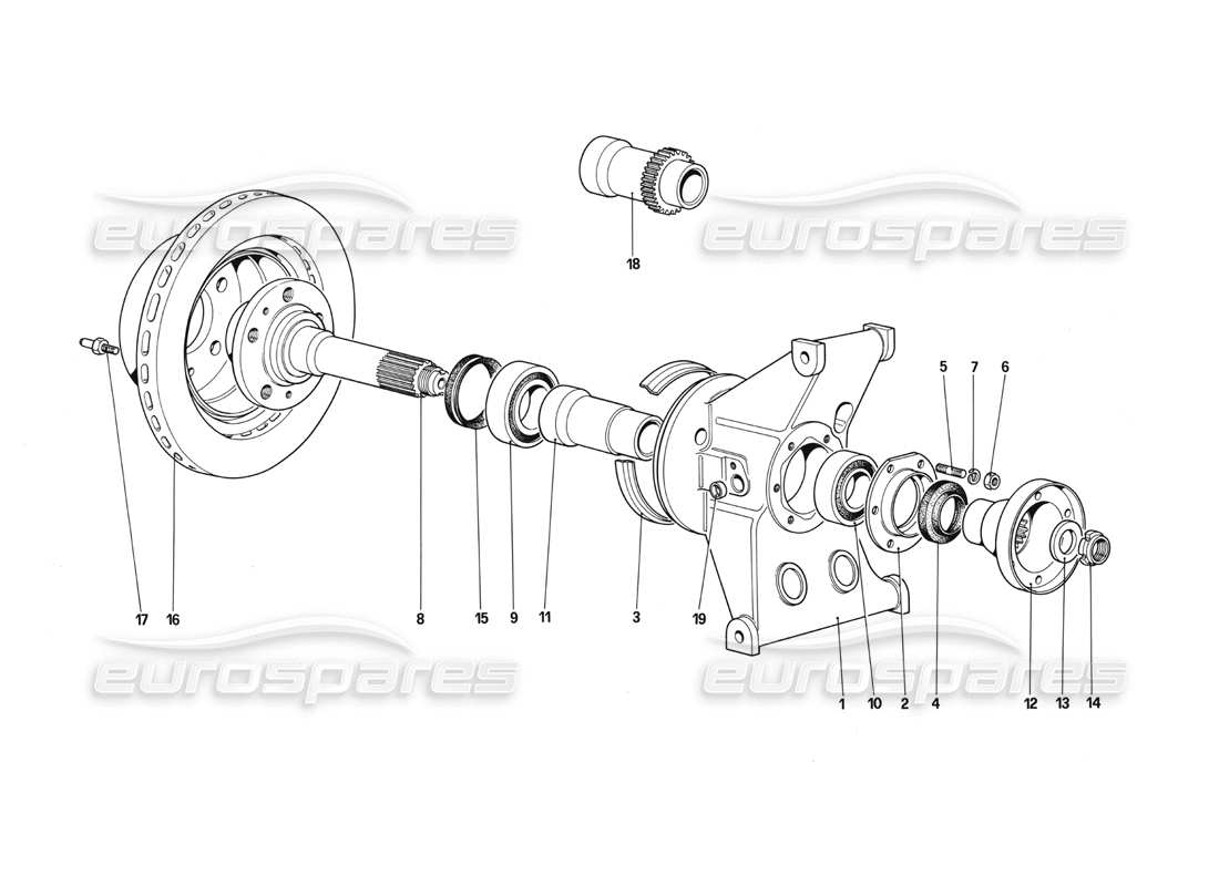 ferrari 412 (mechanical) suspension arrière - schéma des pièces des disques de frein