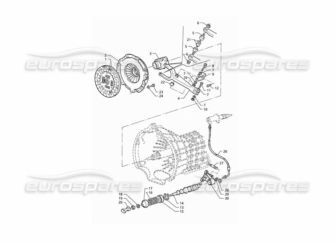 maserati qtp v8 (1998) embrayage schéma des pièces