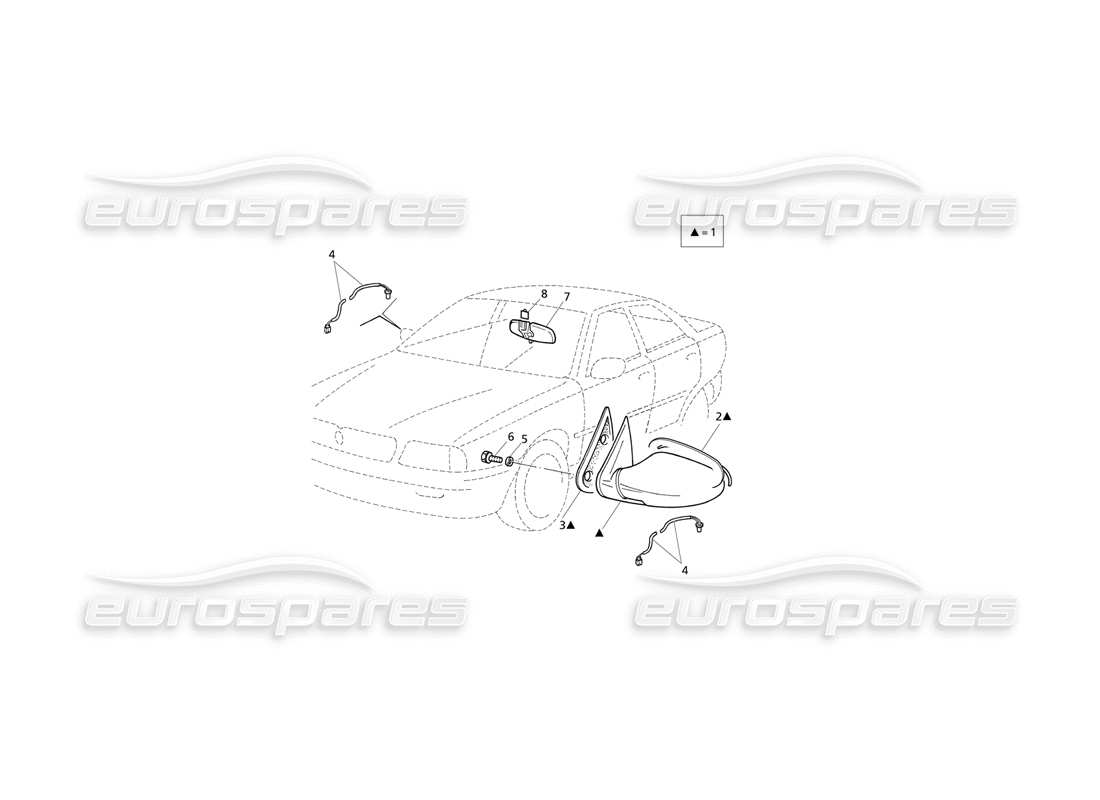 maserati qtp v6 evoluzione rétroviseurs schéma des pièces