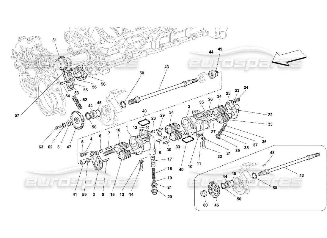 ferrari 456 gt/gta lubrification - pompes à huile schéma des pièces