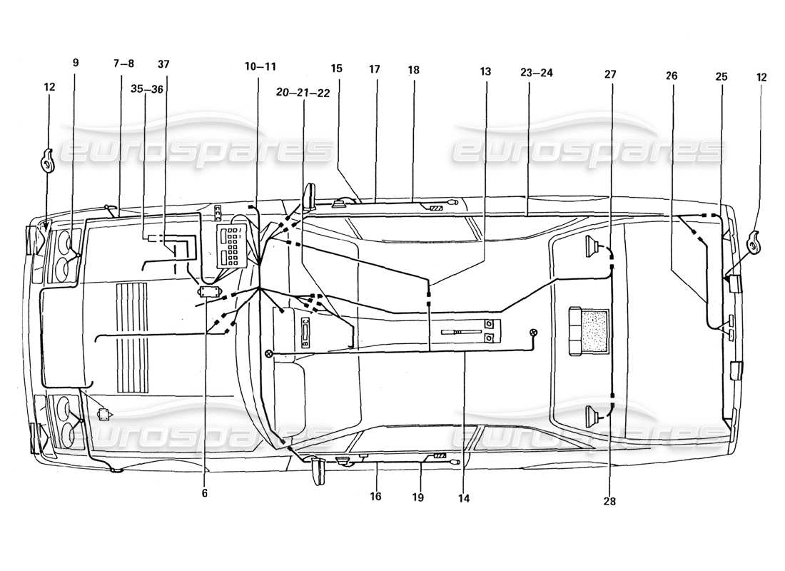 ferrari 412 (coachwork) diagramme de pièce de métier à tisser de voiture