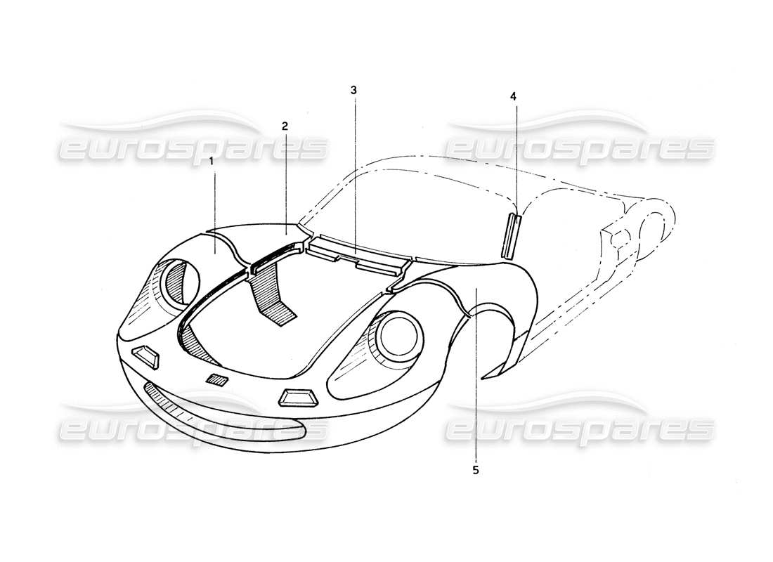 ferrari 206 gt dino (coachwork) travaux de carrosserie avant schéma des pièces