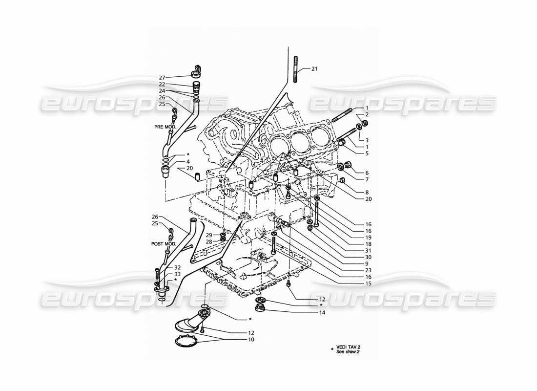 maserati qtp. 3.2 v8 (1999) schéma des pièces des fixations et des accessoires de bloc