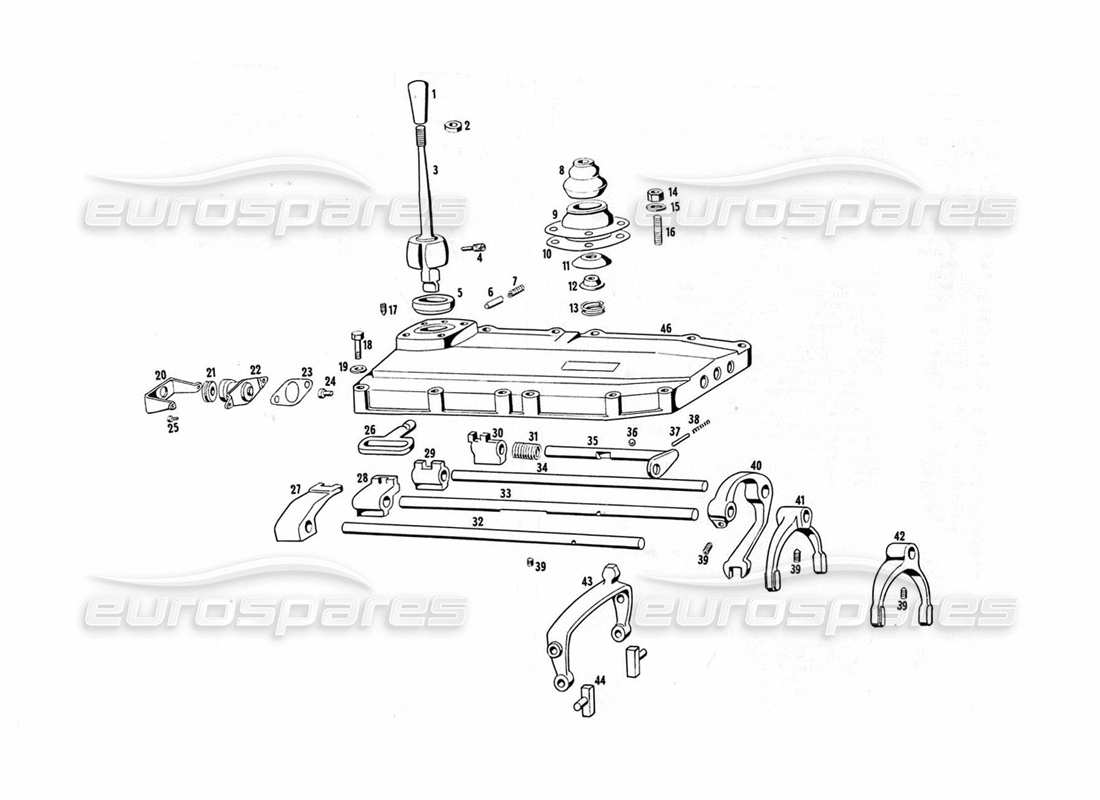 maserati indy 4.2 diagramme de pièce de commande de transmission
