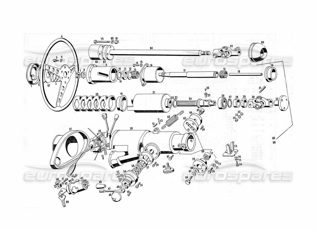 maserati indy 4.2 pièces de direction schéma des pièces