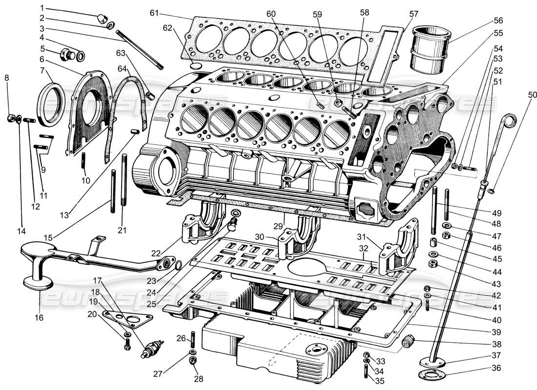 lamborghini espada carter moteur schéma des pièces