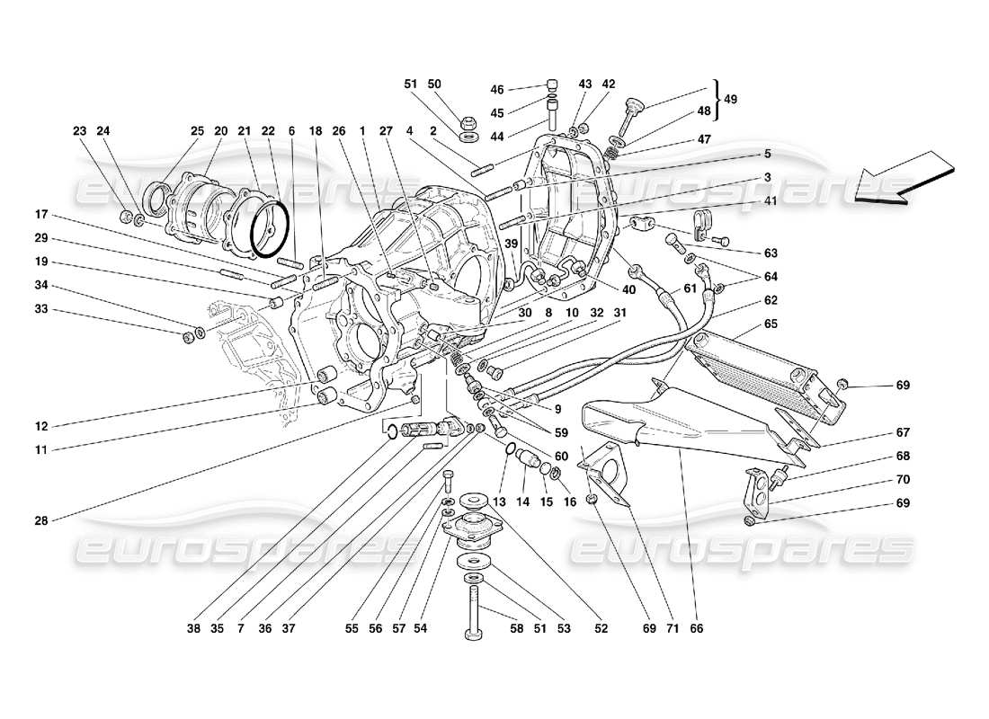 ferrari 456 gt/gta différent. radiateur de refroidissement du support et de la boîte de vitesses - pas pour 456 schéma des pièces gta