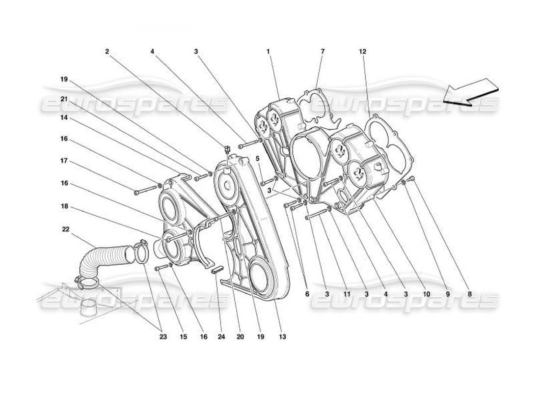 ferrari 550 barchetta couvercle de moteur schéma des pièces