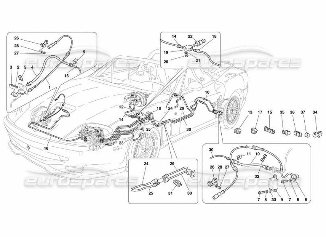 ferrari 550 barchetta système de freinage -pas pour gd- schéma des pièces