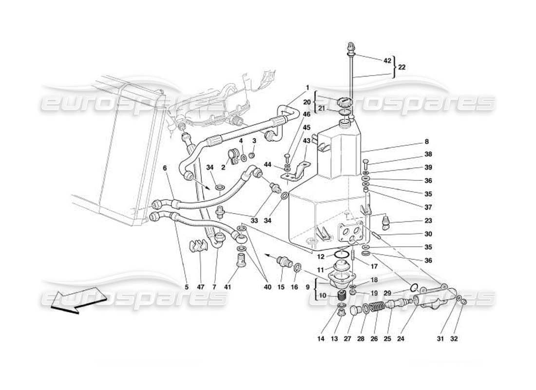 ferrari 550 barchetta système de lubrification - réservoir schéma des pièces