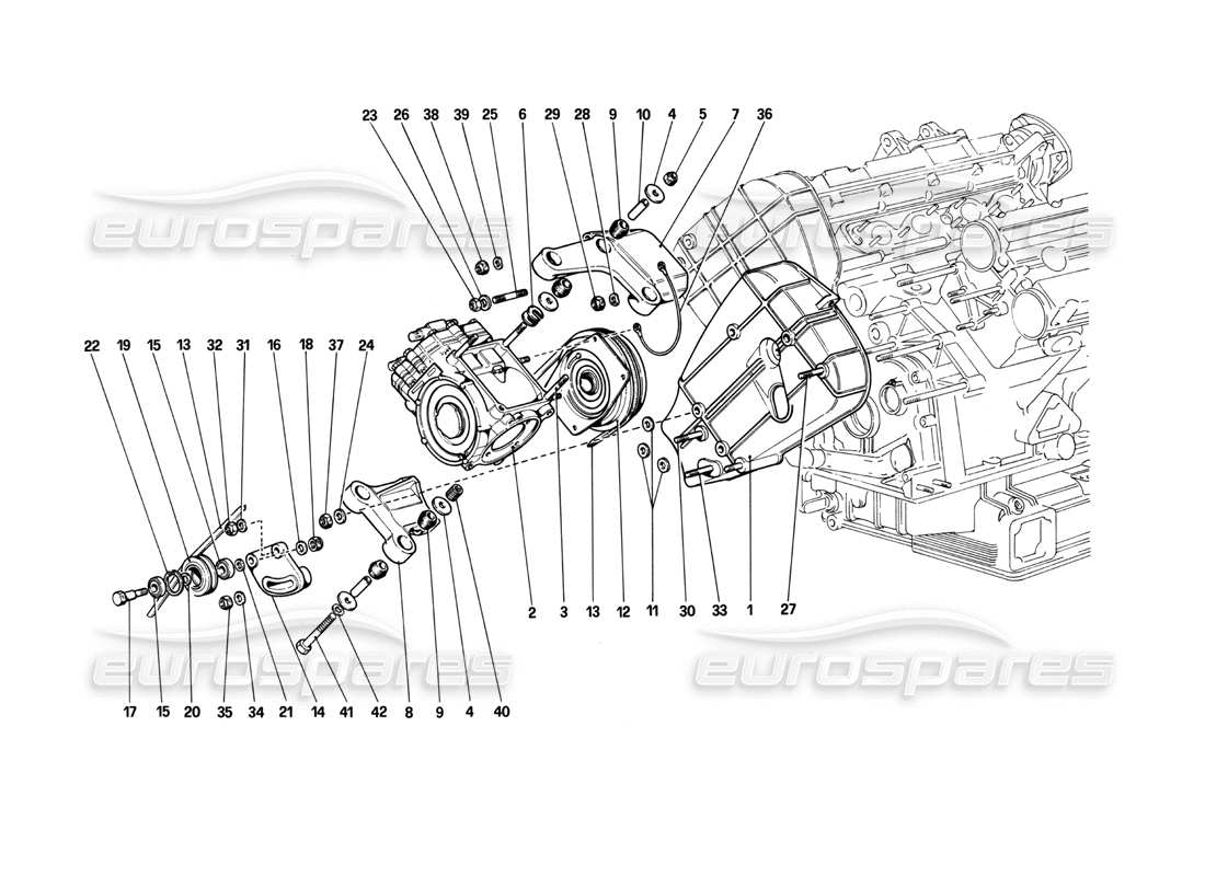 ferrari 208 turbo (1982) compresseur et commandes de climatisation schéma des pièces