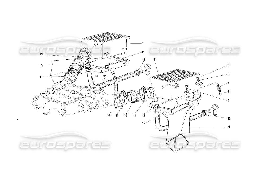 ferrari f40 échangeurs de chaleur schéma des pièces