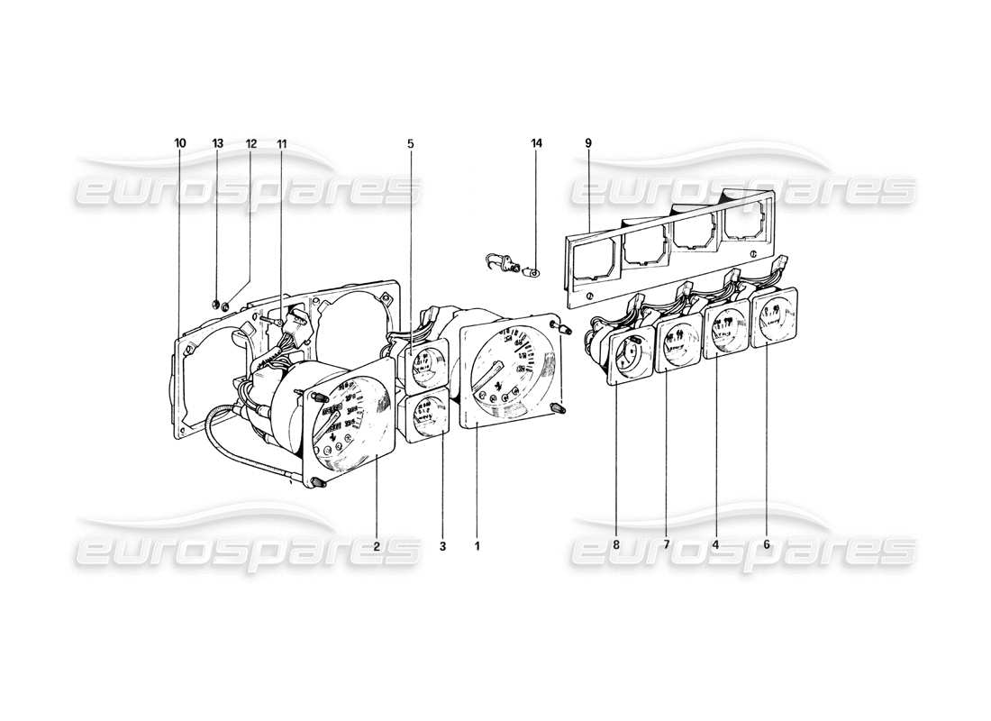 ferrari 400 gt (mechanical) instruments schéma des pièces