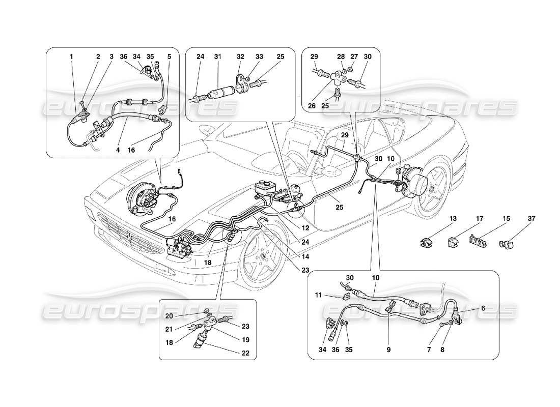 ferrari 456 gt/gta système de freinage – pas pour gd. diagramme de pièce