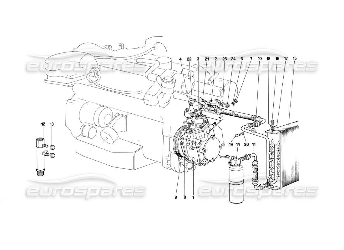 ferrari 412 (mechanical) système de conditionnement d'air schéma des pièces
