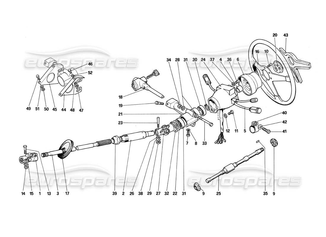 ferrari 412 (mechanical) commande de direction schéma des pièces