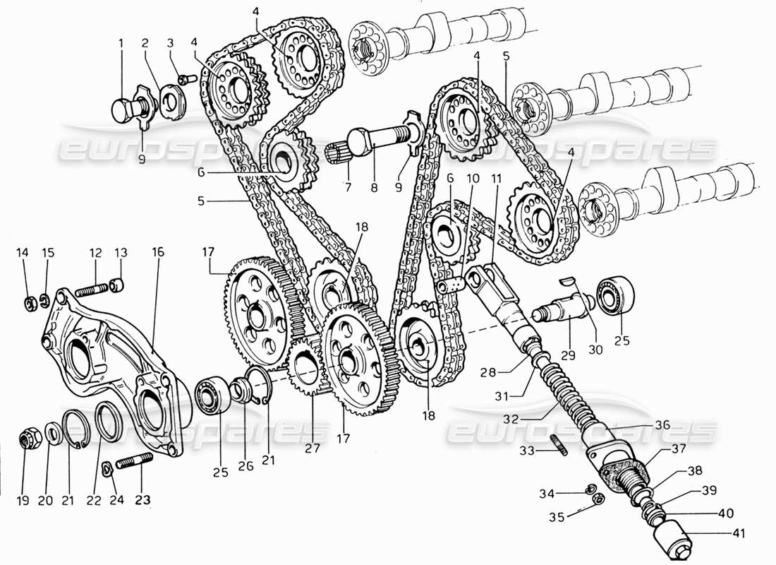 ferrari 206 gt dino (1969) schéma des pièces de contrôle de synchronisation