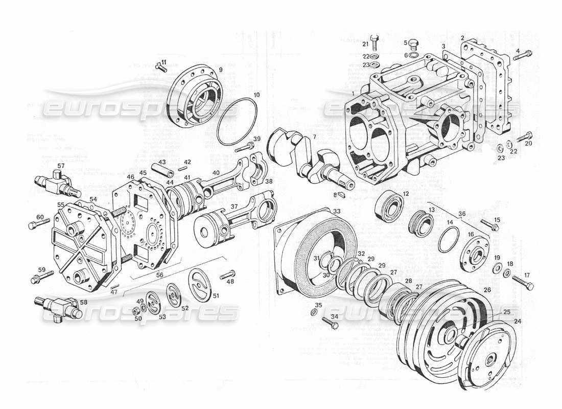 maserati indy 4.2 schéma des pièces du compresseur de conditionnement
