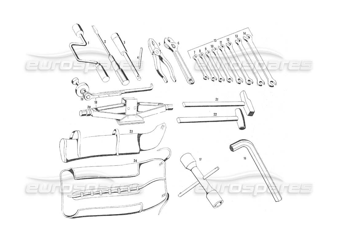 maserati indy 4.2 diagramme des pièces d'outils