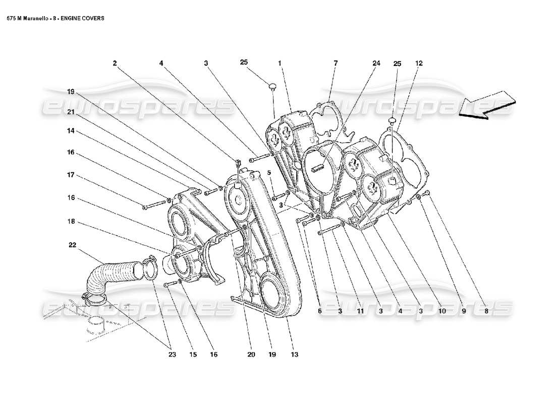 ferrari 575m maranello couvercle de moteur schéma des pièces