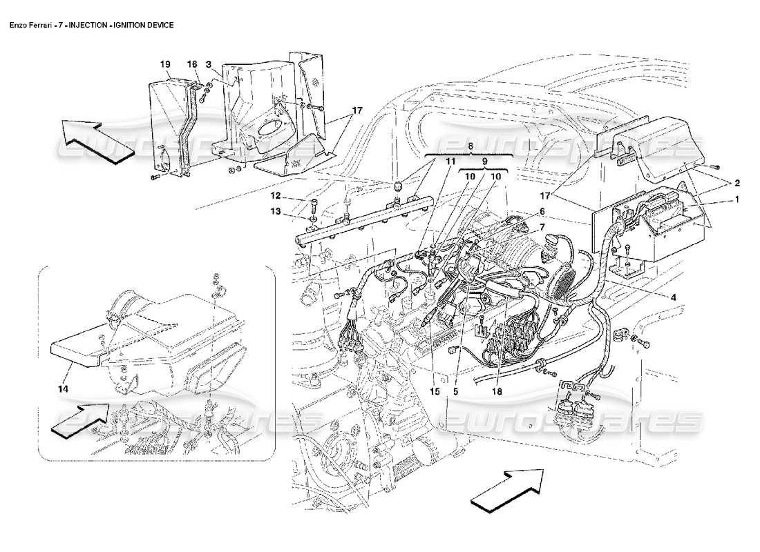 ferrari enzo schéma des pièces du dispositif d'allumage par injection