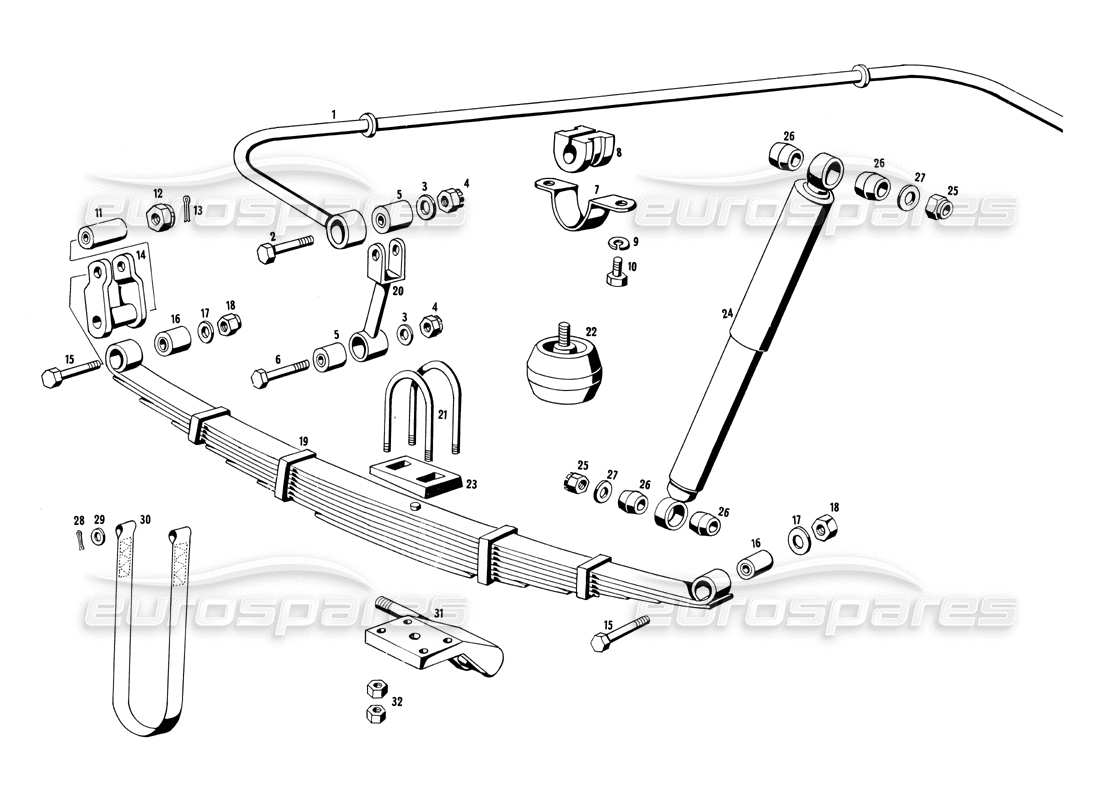 maserati ghibli 4.7 / 4.9 suspension arrière schéma des pièces