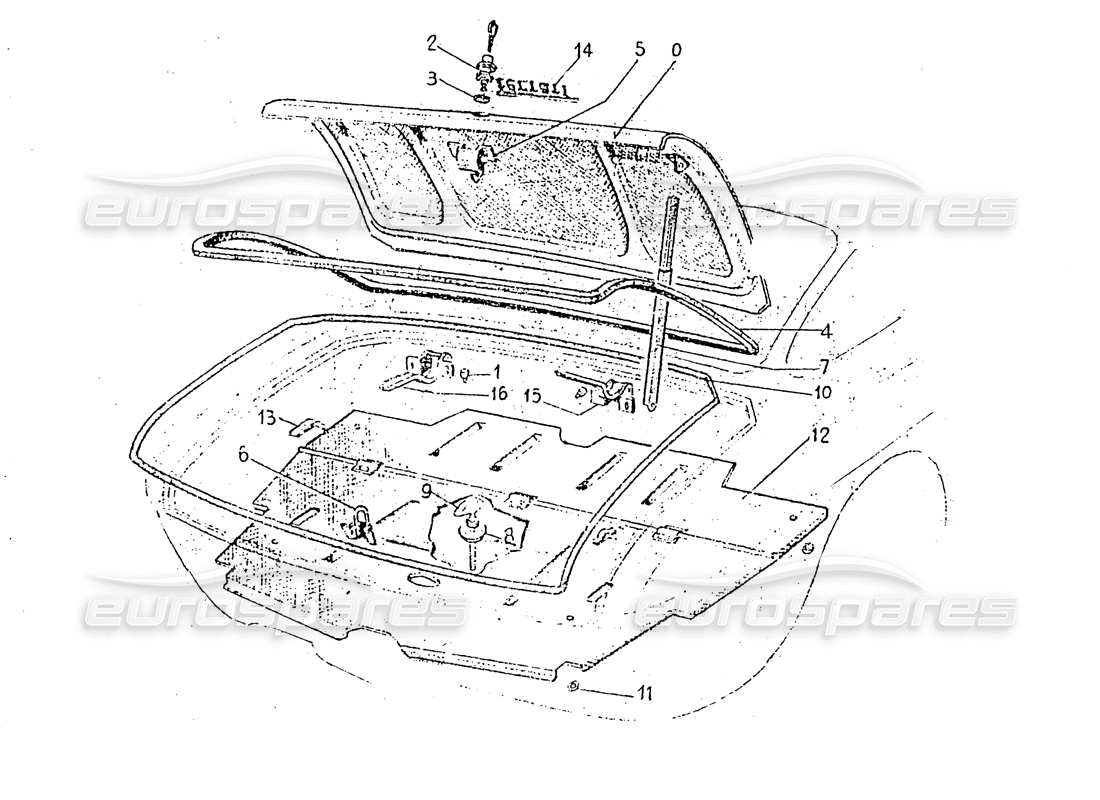 ferrari 330 gt 2+2 (coachwork) compartiment de coffre (édition 1) schéma des pièces