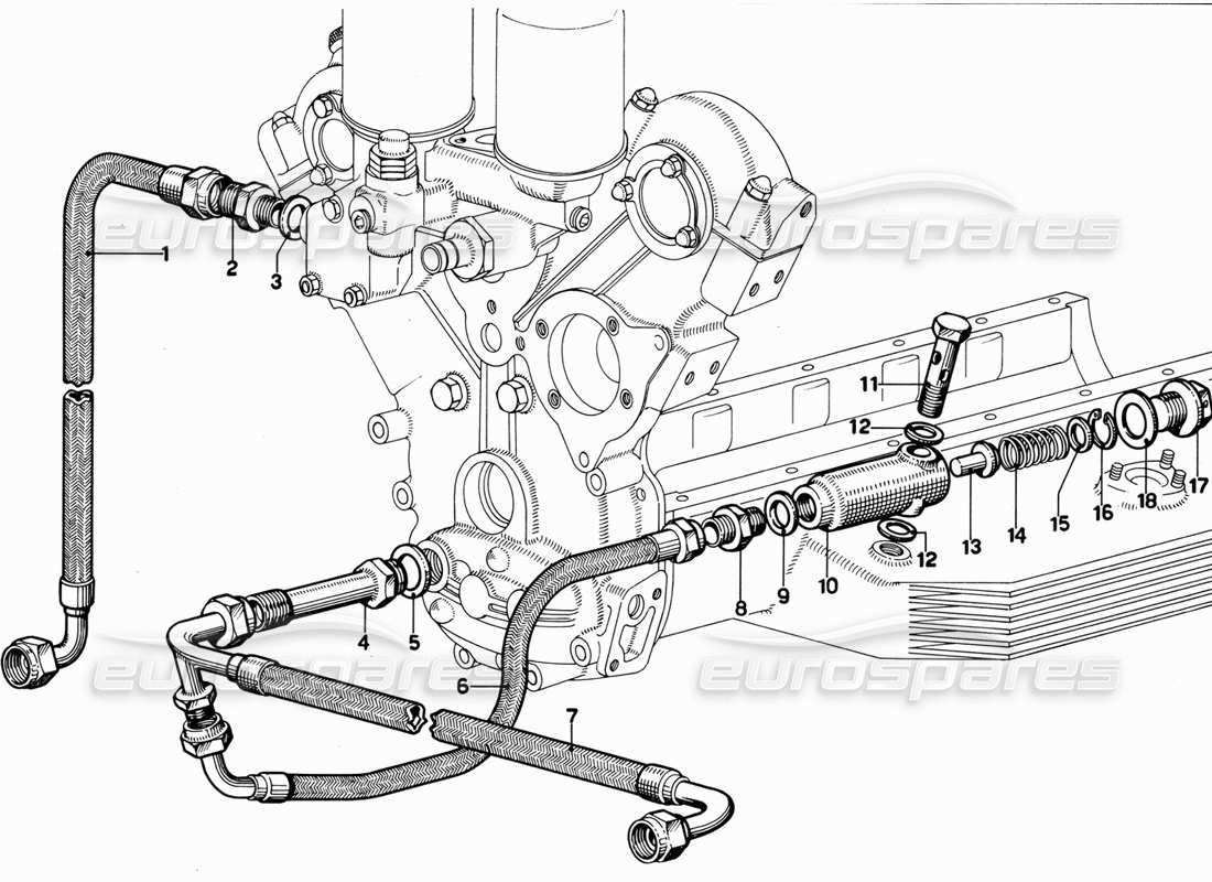 ferrari 365 gt 2+2 (mechanical) soupape de pression d'huile schéma des pièces