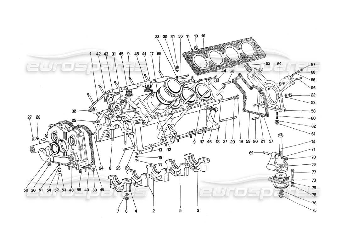 ferrari 288 gto carter moteur schéma des pièces