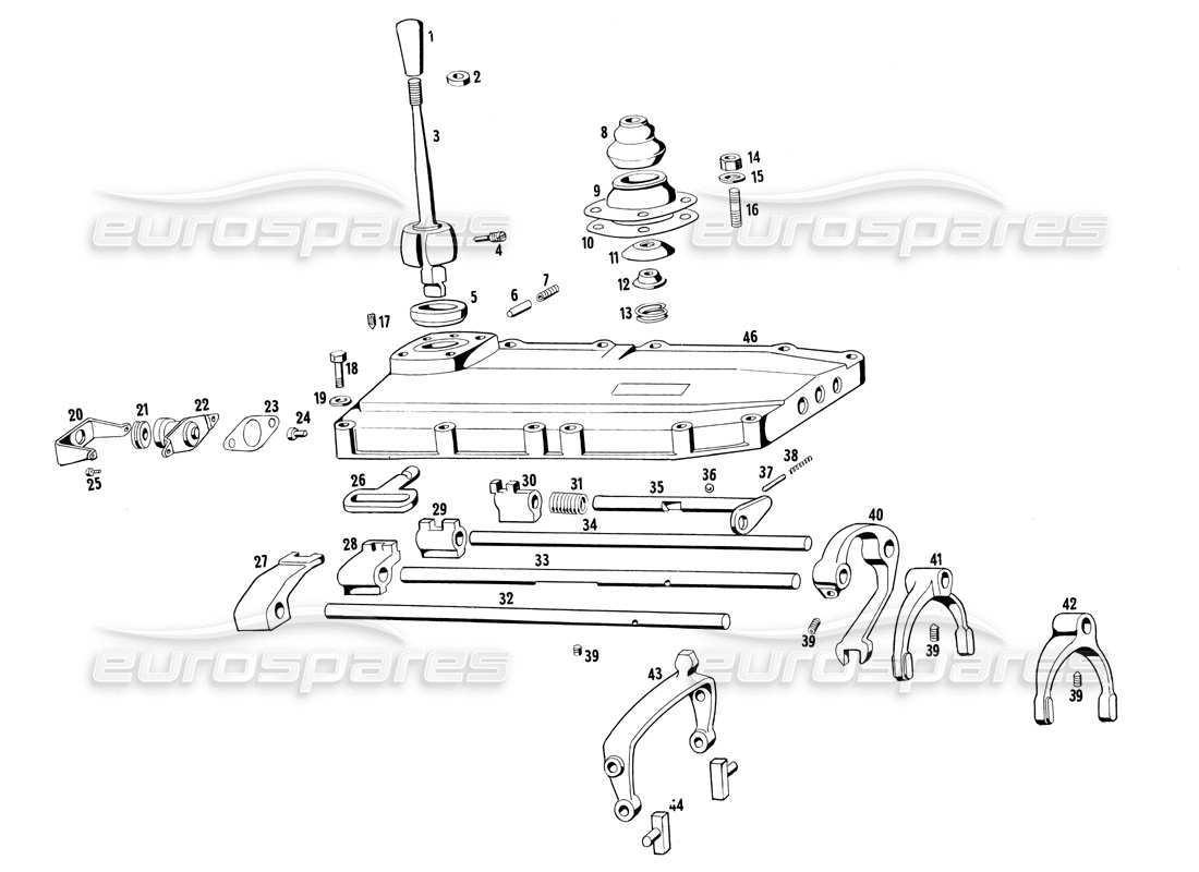 maserati ghibli 4.7 / 4.9 diagramme de pièce de commande de transmission