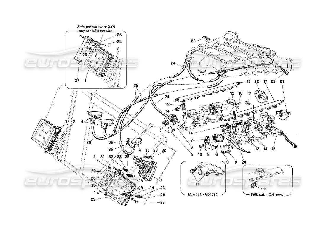 ferrari f40 schéma des pièces du dispositif d'injection