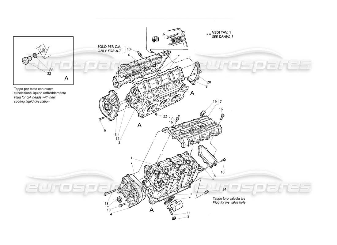 maserati qtp v6 evoluzione culasses schéma des pièces