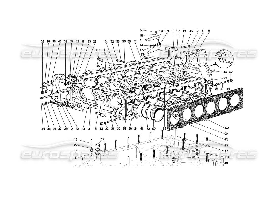 ferrari 365 gt4 berlinetta boxer carter moteur schéma des pièces