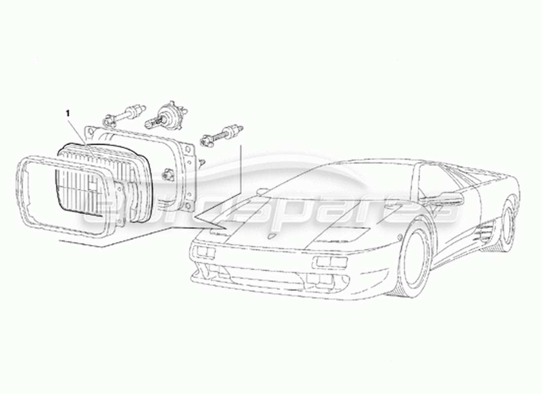 lamborghini diablo vt (1994) lumières (valable pour la version japonaise - avril 1994) schéma des pièces