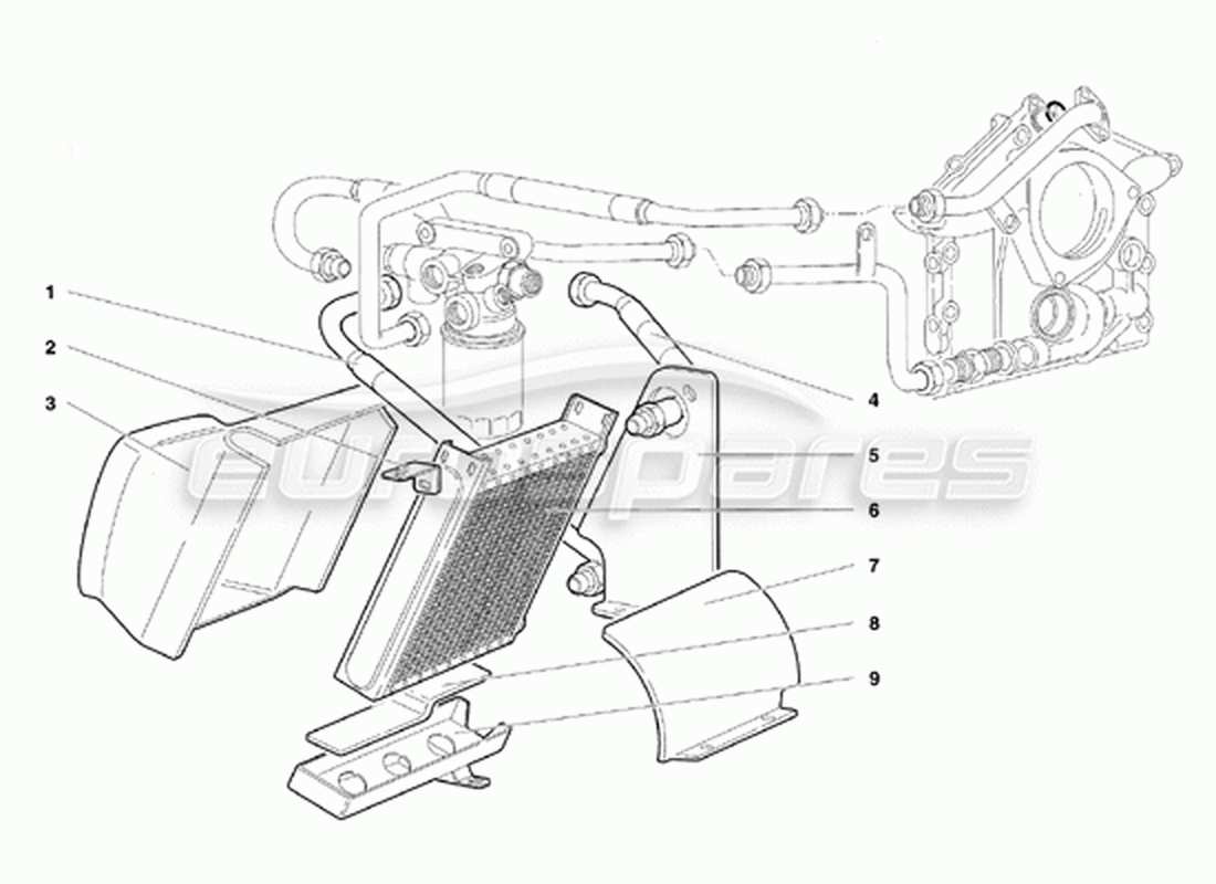 lamborghini diablo vt (1994) système d'huile moteur (valable pour la version canadienne - avril 1994) schéma des pièces
