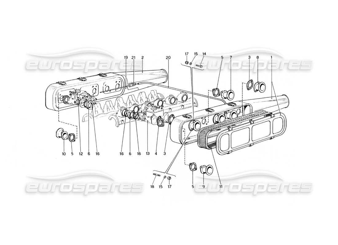 ferrari 400 gt (mechanical) prises d'air schéma des pièces