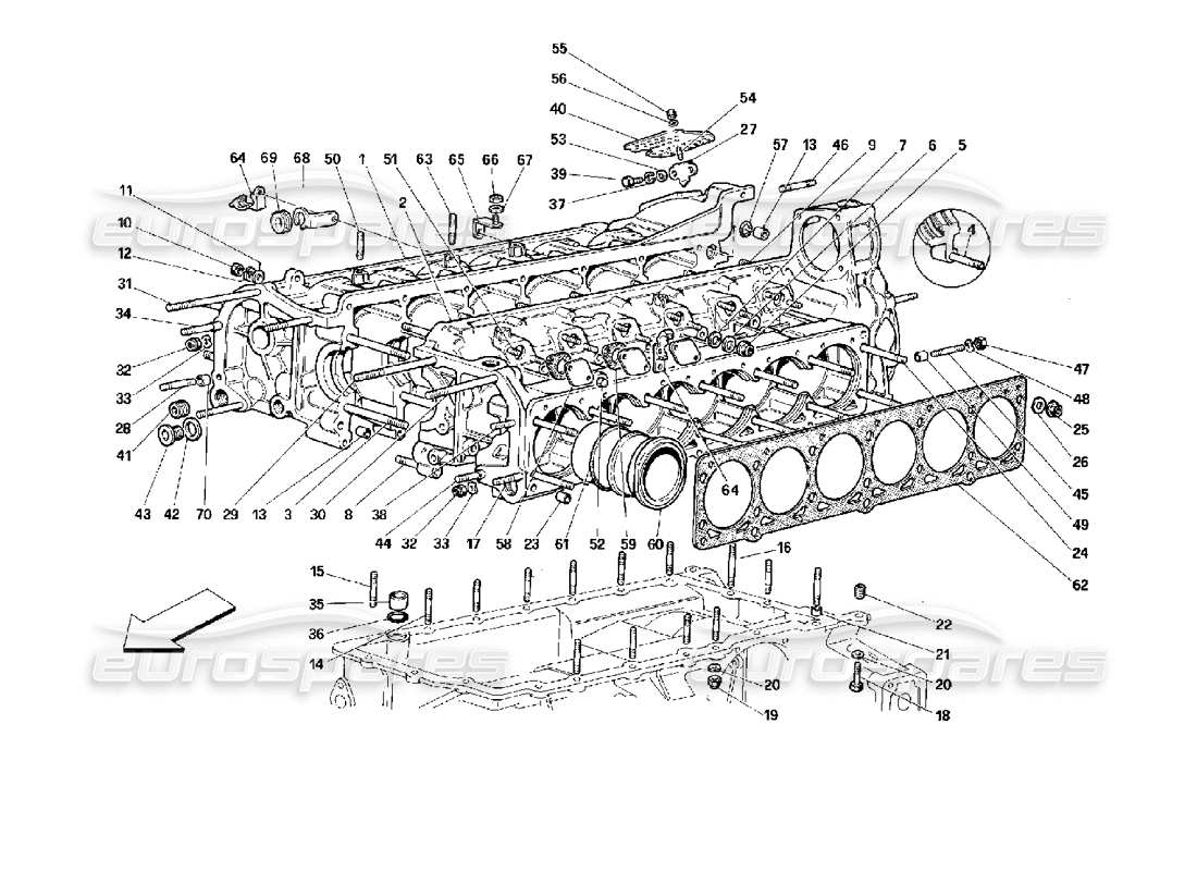 ferrari 512 tr carter moteur schéma des pièces