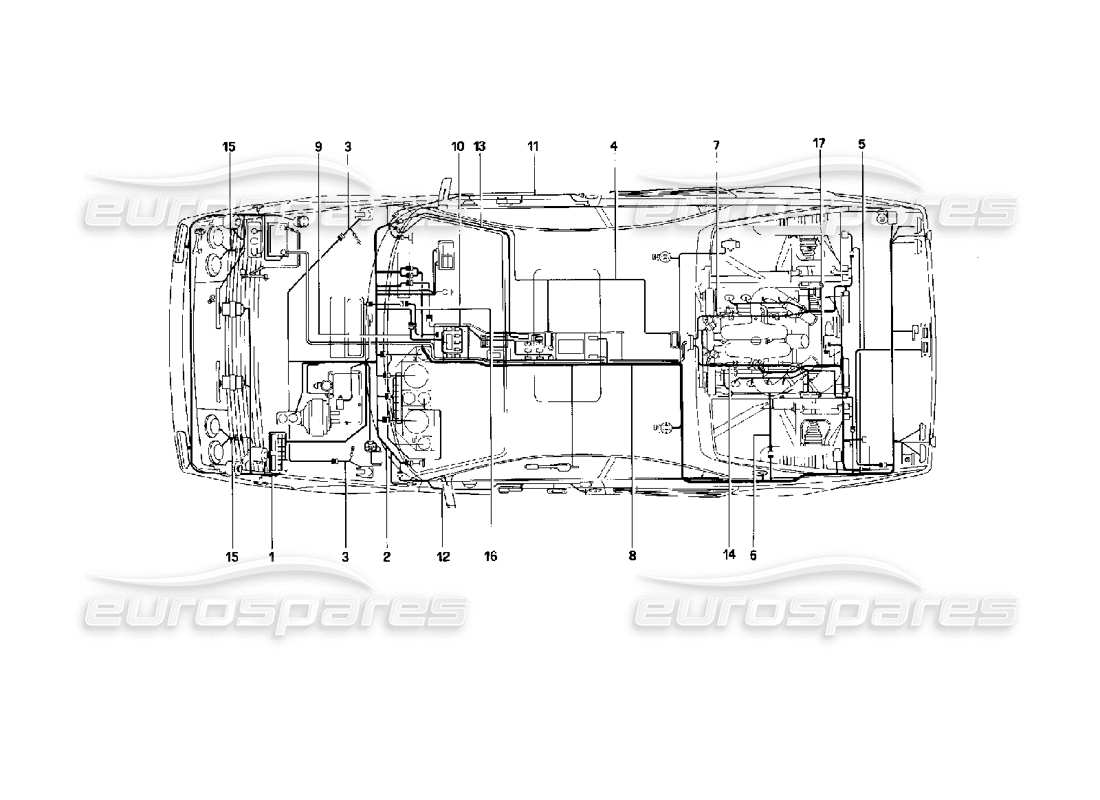 ferrari mondial 3.4 t coupe/cabrio schéma des pièces du système électrique