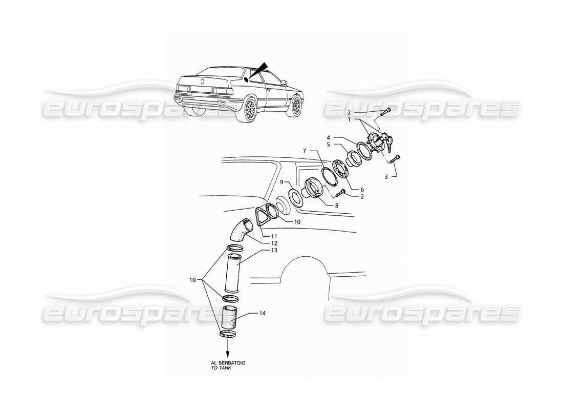 maserati ghibli 2.0 cup remplissage de carburant schéma des pièces
