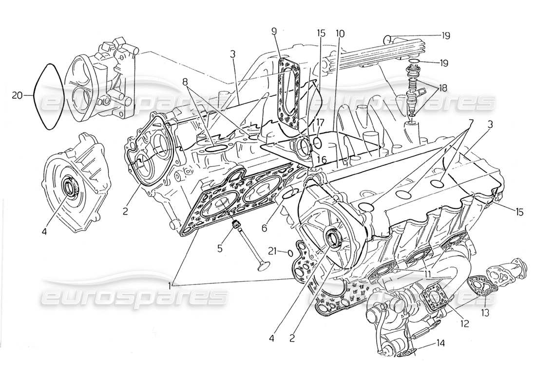 maserati 2.24v schéma des pièces du jeu de joints de culasse et des caoutchoucs