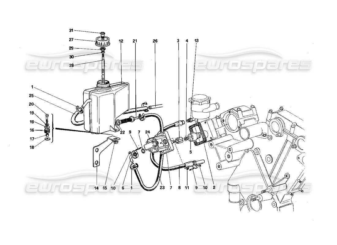 ferrari 412 (mechanical) suspension arrière - réservoir d'huile et pompe à huile schéma des pièces