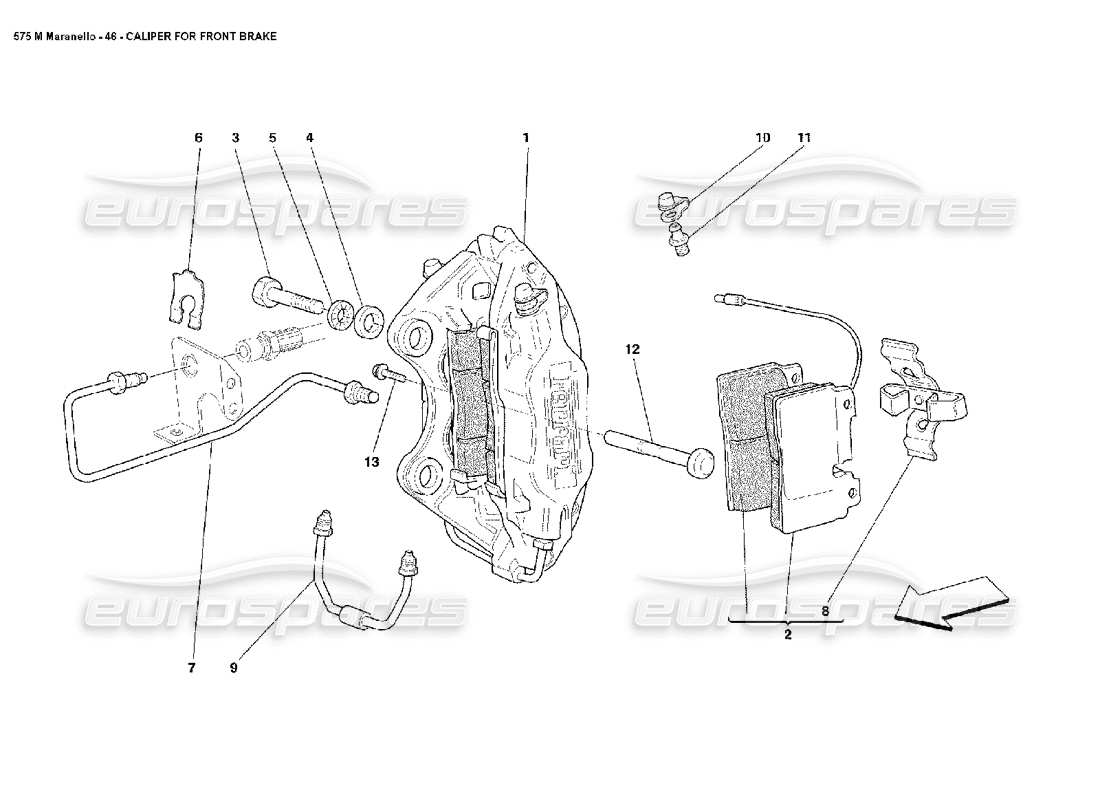 ferrari 575m maranello schéma des pièces de l'étrier pour frein avant