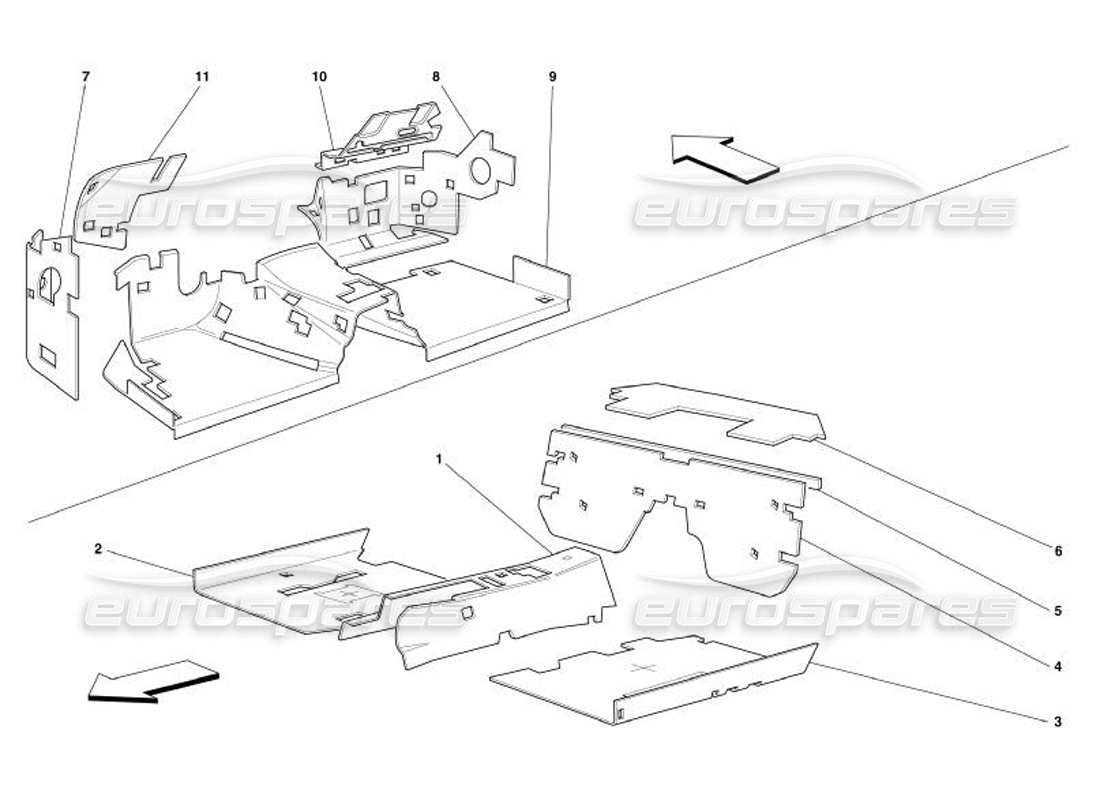 ferrari 575 superamerica isolations de l'habitacle -pas pour gd- schéma des pièces