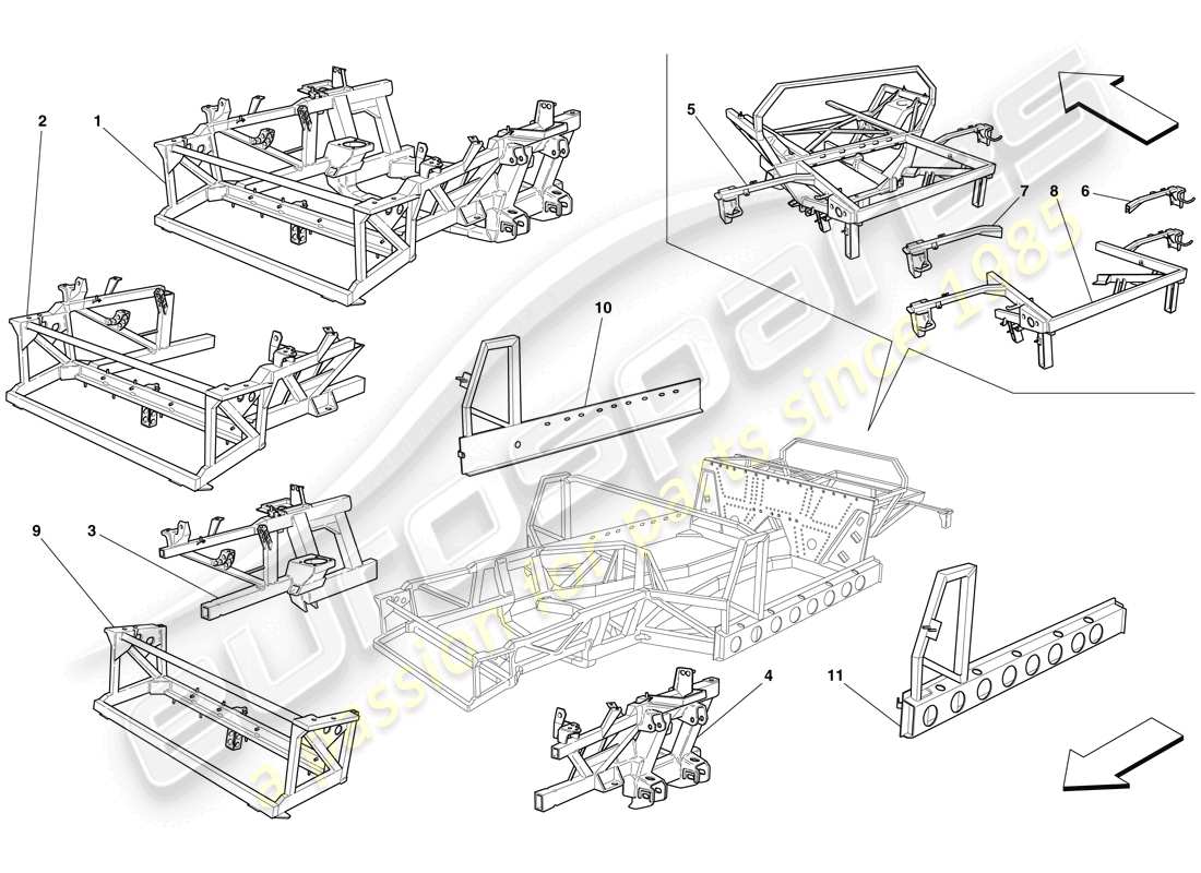 ferrari 575 superamerica cadre et structures schéma des pièces