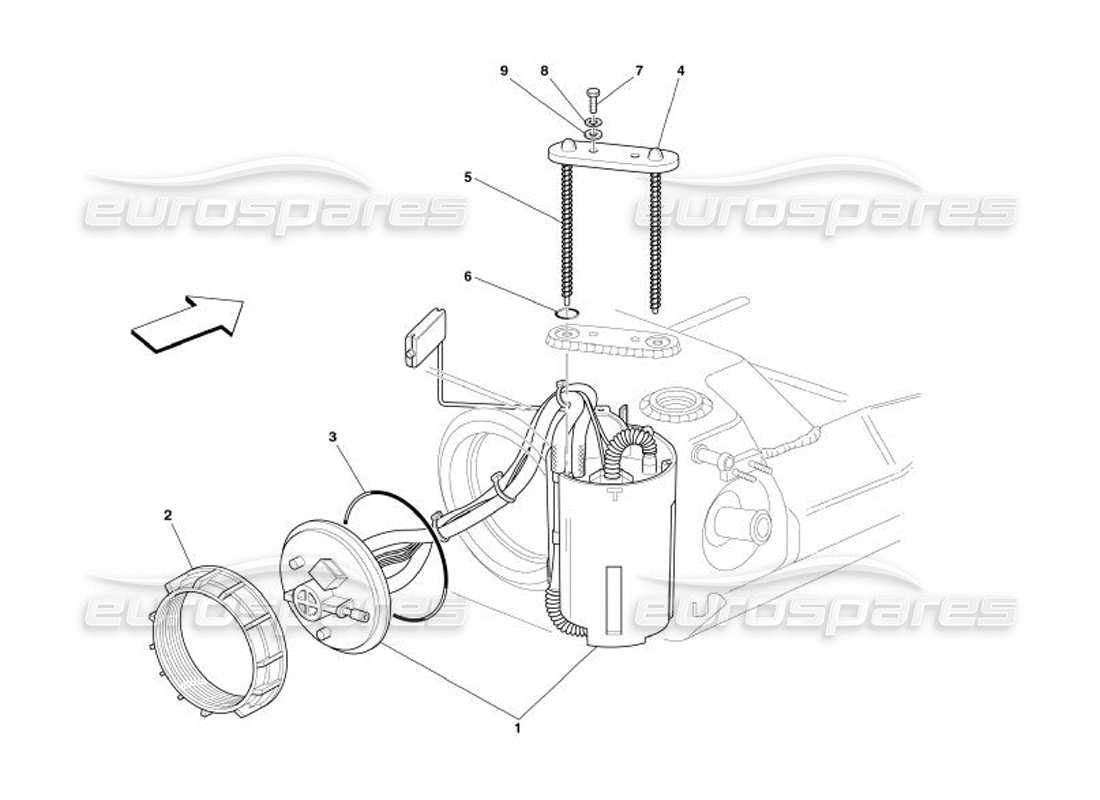ferrari 575 superamerica schéma des pièces de la pompe à carburant