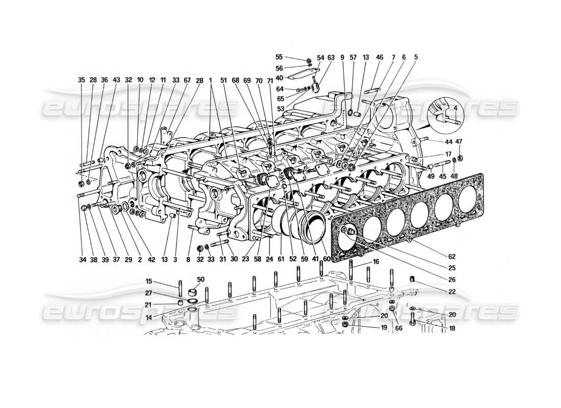 ferrari 512 bbi carter moteur schéma des pièces