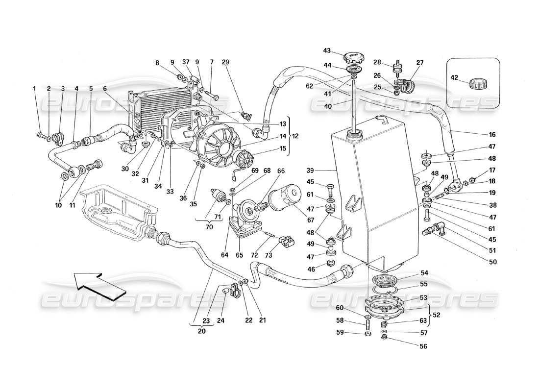 ferrari 348 (1993) tb / ts schéma des pièces du système de lubrification