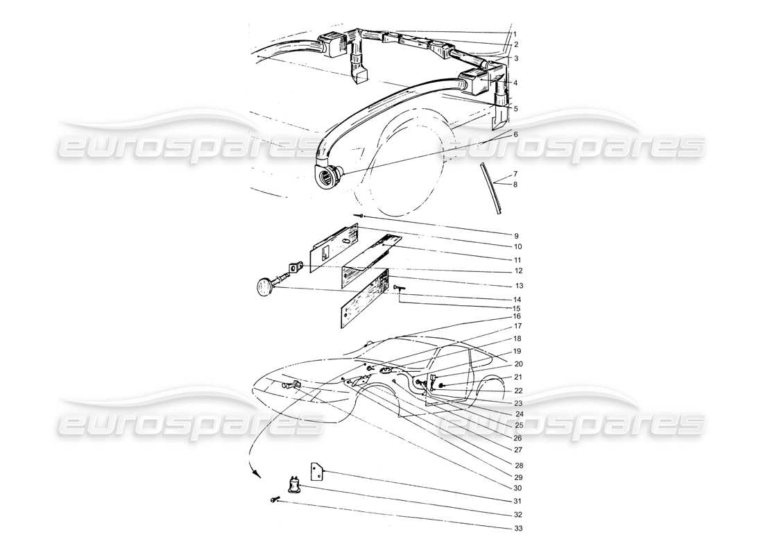 ferrari 365 gtb4 daytona (coachwork) diagramme de pièce de la matrice de chauffage et des moteurs